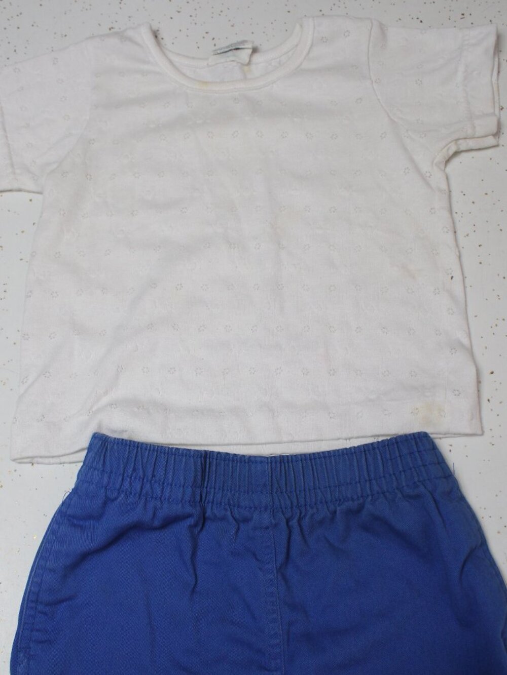 Liberty and Okie Dokie Shorts Outfit White Top Blue Shorts Kids Size 3T